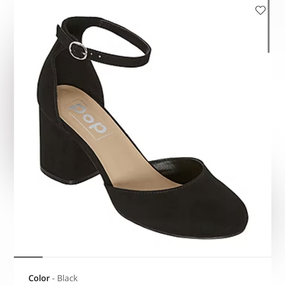 POP Round Toe chunky Heels Size 7 - Picture 1 of 6